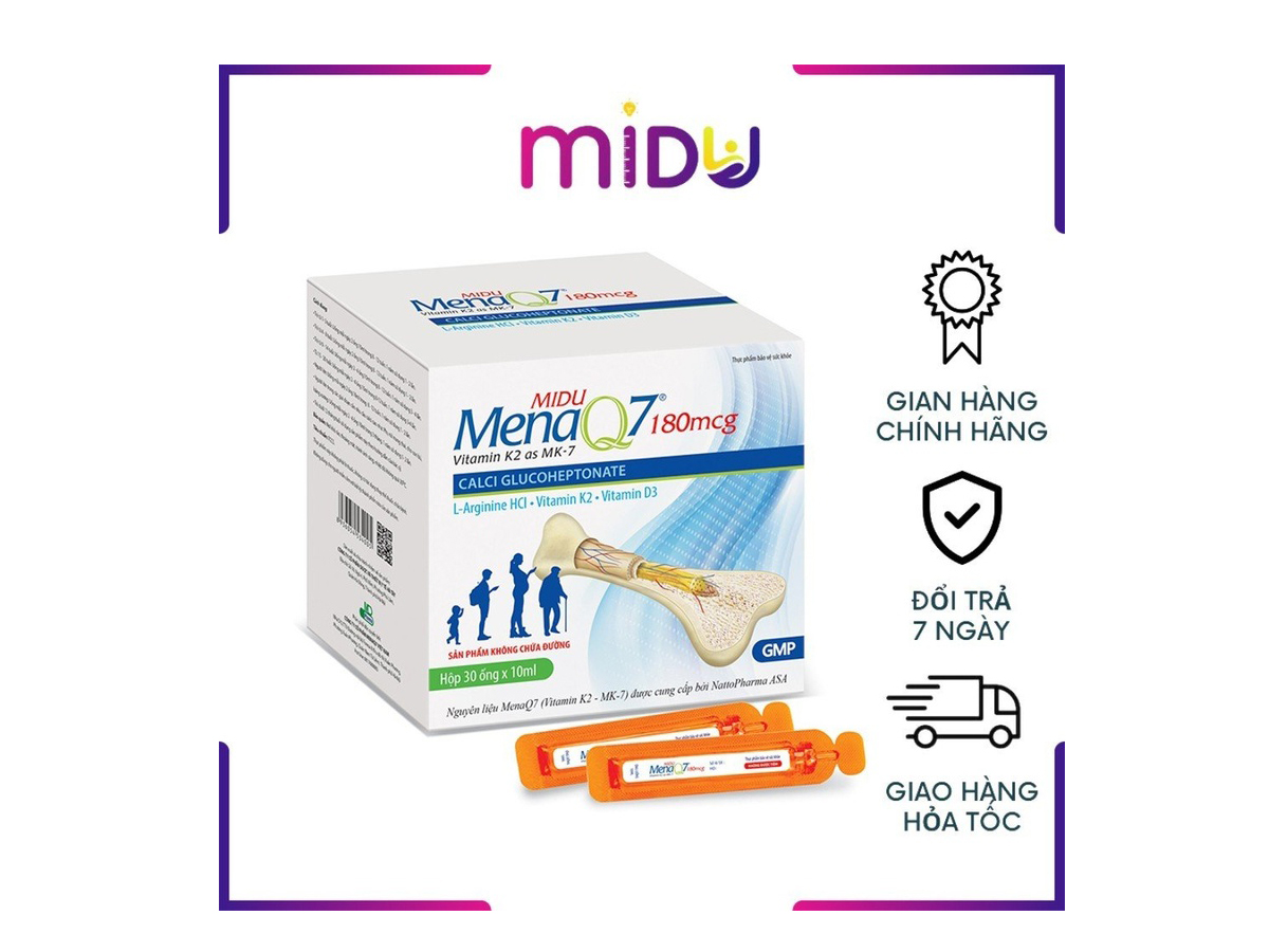 Midu MenaQ7 180 - Phát triển chiều cao và bổ sung canxi cho mọi lứa tuổi